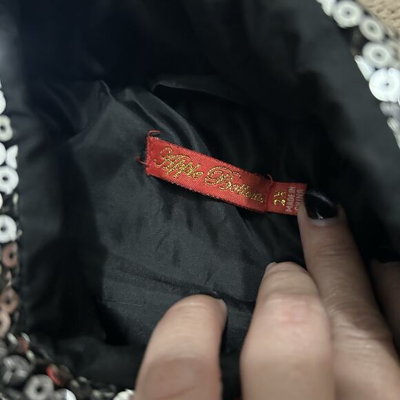 Apple Bottoms Puffer Jacket Y2K Silver Sequined Black Size 2X - Picture 6 of 9
